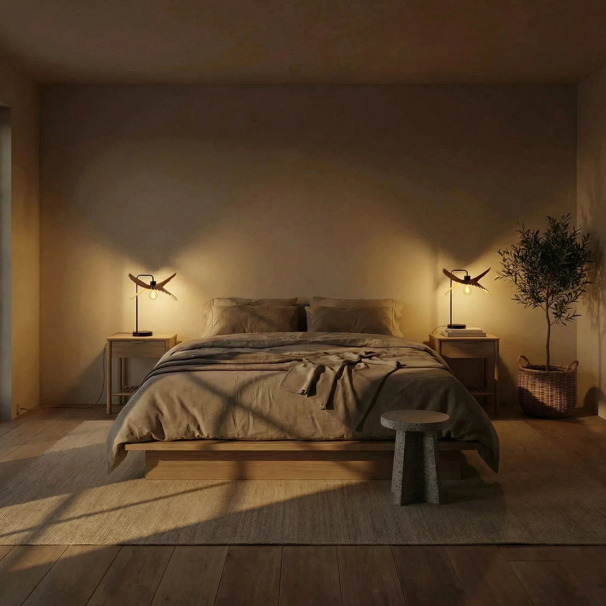 Alba teinté Chêne | Lampe à poser